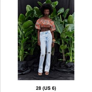 Zara light wash boot cut jeans